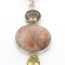 Vintage Sunstone, Citrine & Smoky Quartz 925 Sterling Silver Necklace Image 2