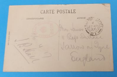 World War 1 French Postcard Sent During "the Battle Of Arras"