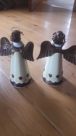 Pair of delightful Christmas Angel tealight holders