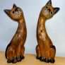 Pair of tall vintage wooden carved figurines Image 4