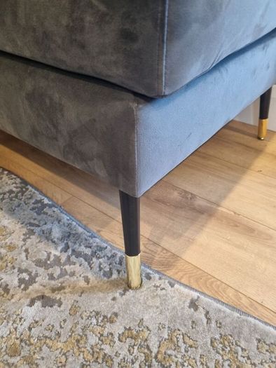 Grey Velvet Chaise