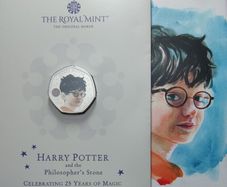 UK 0.5 Pound Base Metals Brilliant Uncirculated (Coloured) Coin 2022 - 25 Years of Magic - Harry Potter and the Philosopher's Stone