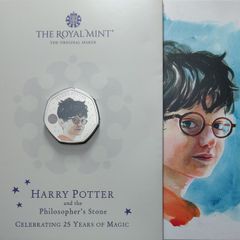 UK 0.5 Pound Base Metals Brilliant Uncirculated (Coloured) Coin 2022 - 25 Years of Magic - Harry Potter and the Philosopher's Stone