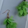 Lime Green Cascading Petal Tassel Earrings Image 3
