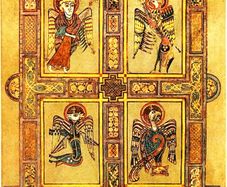 Printed Icon of Book of Kells "Four Evangelists"