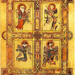 Printed Icon of Book of Kells "Four Evangelists"