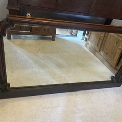 Stunning Large Antique Mahogany Mirror  Sympathetically Restored
