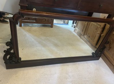 Stunning Large Antique Mahogany Mirror  Sympathetically Restored