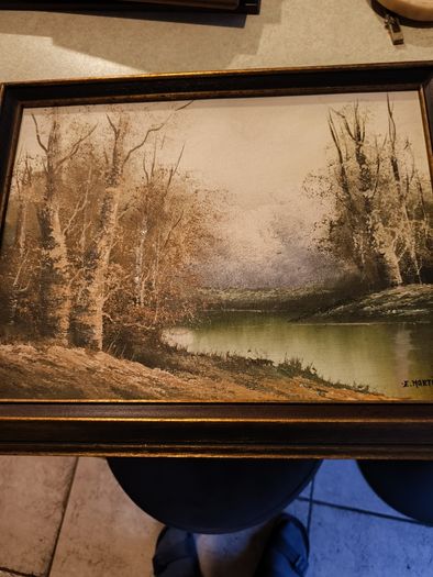 Framed ORIGINAL E.Martino Oil Painting On Board, Signed  Early 20th Century Painting