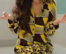 Fab Zara Geometric Print Co-ord Set Shirt & Trousers Size XL UK 14
