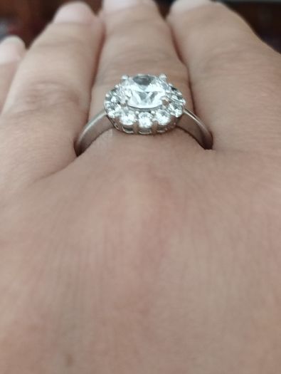 Vintage 925 Sterling Silver CZ Cluster Ring.