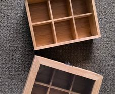 2 Wooden tea bags boxes