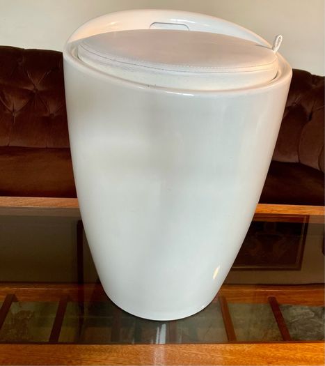 Wenko Rare Y2K Storage Stool Seat with White Faux Leather Lid