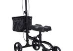 Foldable-Metal Medical Knee Rest Walker Scooter Storage Basket Black
