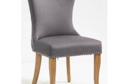 3 Velvet Grey Dining Chairs Like New