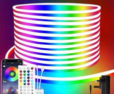 FREE EXPRESS SHIPPING Flexible LED neon Lights Strip 10M 24v RGB with Remote,APP Control, IP65 Waterproof for Bedroom,Room,Outdoors Decor