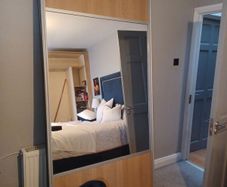 Oak panel sliding wardrobe doors