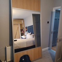 Oak panel sliding wardrobe doors