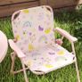 4-Piece Kids Garden Table and Chair Set with Adjustable Parasol, Folding Chairs, Table, Rainbow Pattern, Pink Image 6