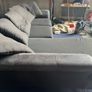 grey/black corner sofa with scatter cushions Image 7