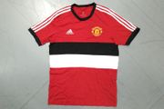 Manchester United (S) Ringer Tee Shirt Jersey TShirt adidas  Retro Soccer Football Man Utd Small