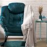 Comfy Chair for Living Room Bedroom Reading Chair Small Sofa Chairs Relax Arm Chairs with Steel Frame, Blue Green Image 4
