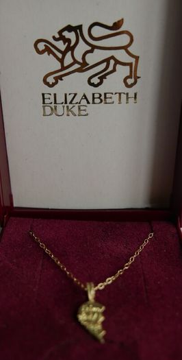 9K Yellow Gold 375 I Love You Piece of My Heart Puzzle Pendant Necklaces L9" - 0,68g