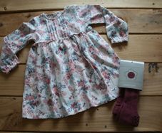 DUNNES flower dress with tights 9-12 months BRAND NEW