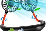 Portable Neck Fan Rechargeable, Personal Neck Fans Round Neck, Hanging Head Fan Neck Hands Free Cooling Hanging Personal Fan Wearable Usb Neckband Fan Outdoor Travel Holiday Essentials for Women Men (FREE POSTAGE)