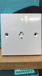 RJ11 White Plate Telephone Socket