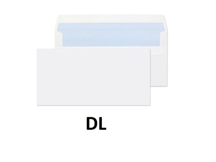 Envelopes DL white (50pcs) self-adhesive