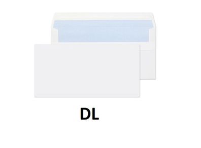 Envelopes DL white (50pcs) self-adhesive