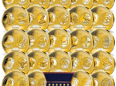 Complete Set of Gold plated 24 commemoratives of 'The Most Expensive Coins in the World'