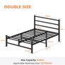 Double Bed Frame, 4ft6 All Metal Slats Support Platform Bed Frame with Under-Bed Storage Space, Easy Assembly, Noise Free, No Box Spring Needed, Black Image 5