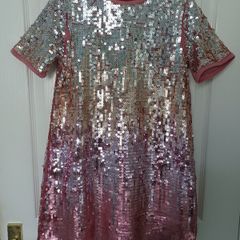 Girls Sequin Party Dress Age 8-9
