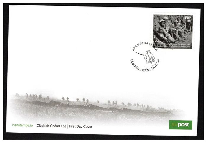 2016 Ireland Centenary of the Battle of the Somme Commemorative Stamp An Post First Day Cover (FDC)