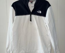 The North Face Women's White & Black Quarter Zip Fleece Sweatshirt - Size M