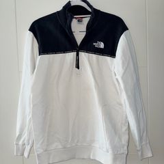 The North Face Women's White & Black Quarter Zip Fleece Sweatshirt - Size M