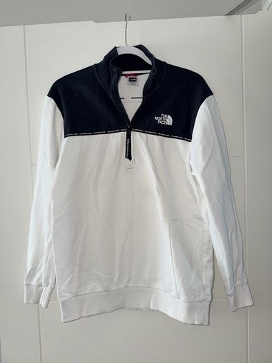 The North Face Women's White & Black Quarter Zip Fleece Sweatshirt - Size M