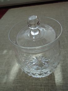 Cut glass lidded jar,Glass jar, Storage,Home decor,Gift