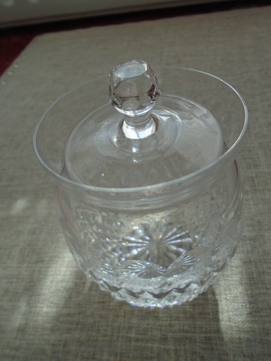 Cut glass lidded jar,Glass jar, Storage,Home decor,Gift