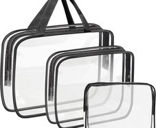Clear Toiletries Bag, Funnasting 3 in 1 Waterproof Toiletry Travel Bag Clear PVC Travel Bag Wash Bag Makeup Bag Travel Business Bathroom for Men, Women and Kids