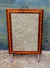 Antique walnut marquetry fire screen
