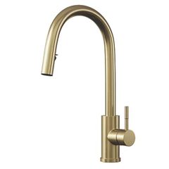 Brushed brass pull out mixer tap