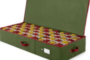 Christmas Bauble Storage Box With Dividers - 64-Compartment - Underbed Xmas Ornament Storage Container with Zip Closure - Designed for Delicate Christmas Decorations &amp; Baubles - Non-Woven MULTIPLE COLOURS/SIZES AVAILABLE (FREE POSTAGE)