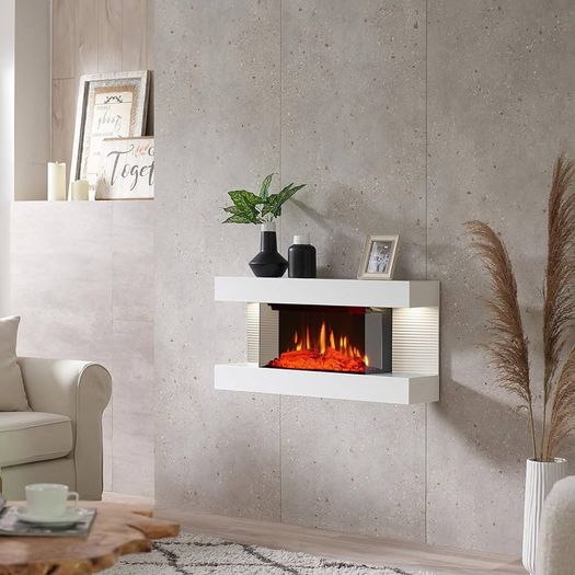 NEW SALE | Wall Mounted Fireplace All-in-One with Downlights and Remote Control 1.8kW Heater