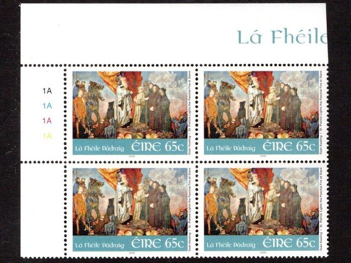 2006 Ireland St. Patrick's Day Stamp Plate Block 1A1A1A1A Mint Never Hinged (MNH)