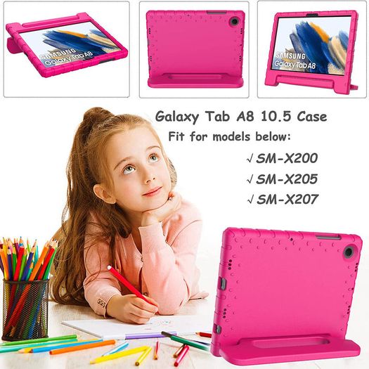 For Samsung Galaxy Tab A8 10.5 2021 Case Kids Shockproof Tablet Smart Cover EVA New Pink - FHT13SMTK1