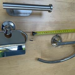 Bathroom hand towel rail and toilet paper holder