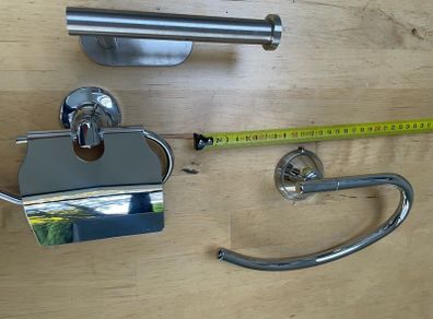 Bathroom hand towel rail and toilet paper holder